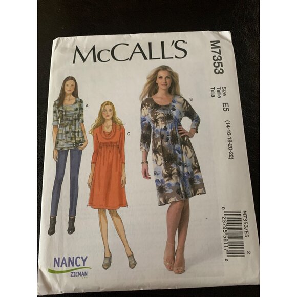 McCall's Misses Dress Shirt Sewing Pattern Sz 14 - 22 M7353 - Uncut - Picture 7 of 9